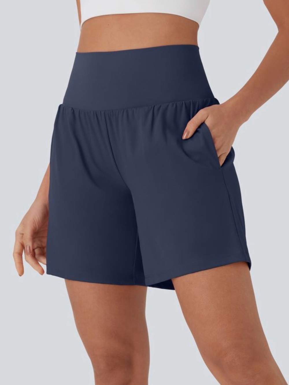 HALARA Softly Zero High-Waisted 2-in-1 Yoga Shorts with Pockets 7”